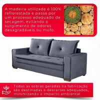 Sofá Unique 2,10m Com Pés De Madeira 3 Lugares Confortável - 3