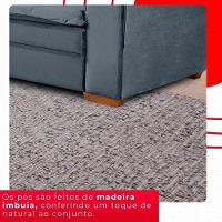 Sofá Unique 2,10m Com Pés De Madeira 3 Lugares Confortável - 7