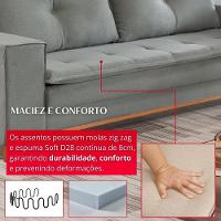 Sofá Na Caixa Bellagio 2 Lugares 2,00m Cinza