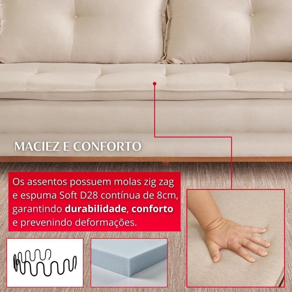 Sofá Na Caixa Bellagio 2 Lugares 2,00m Bege - 8