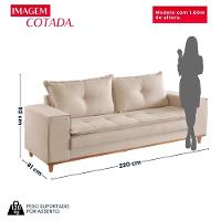 Sofá Na Caixa Bellagio 2 Lugares 2,00m Bege - 7