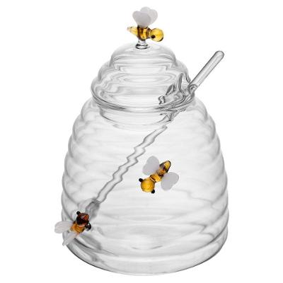 Açucareiro De Vidro Com Colher E Tampa Lovely Bee 500 Ml Lyor