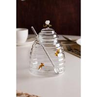 Açucareiro De Vidro Com Colher E Tampa Lovely Bee 500 Ml Lyor - 6