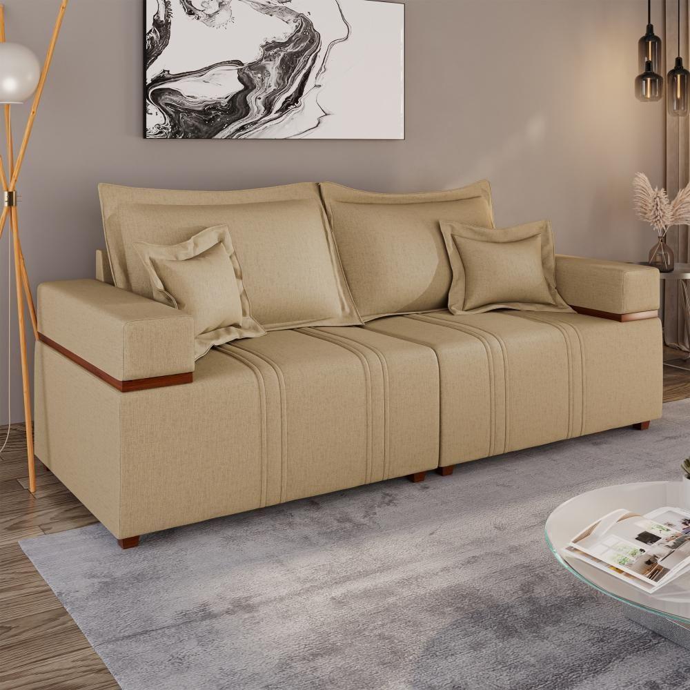 Sofá Living Verona 3 Lugares 2,00m Castor - 1