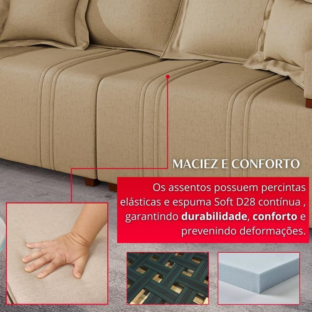 Sofá Living Verona 3 Lugares 2,00m Castor - 8