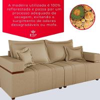 Sofá Living Verona 3 Lugares 2,00m Castor - 6