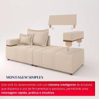 Sofá Living Verona 3 Lugares 2,00m Bege - 3