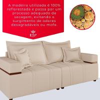 Sofá Living Verona 3 Lugares 2,00m Bege - 8