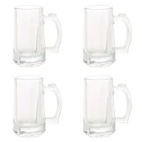 Conjunto 4 Canecas Para Chopp E Cerveja 365 Ml De Vidro Zero Graus Lyor - 1