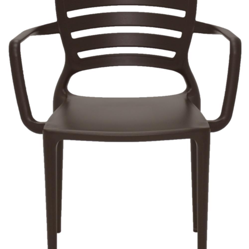 Cadeira Sofia Encosto Vazado com Braço Marrom Tramontina - 10