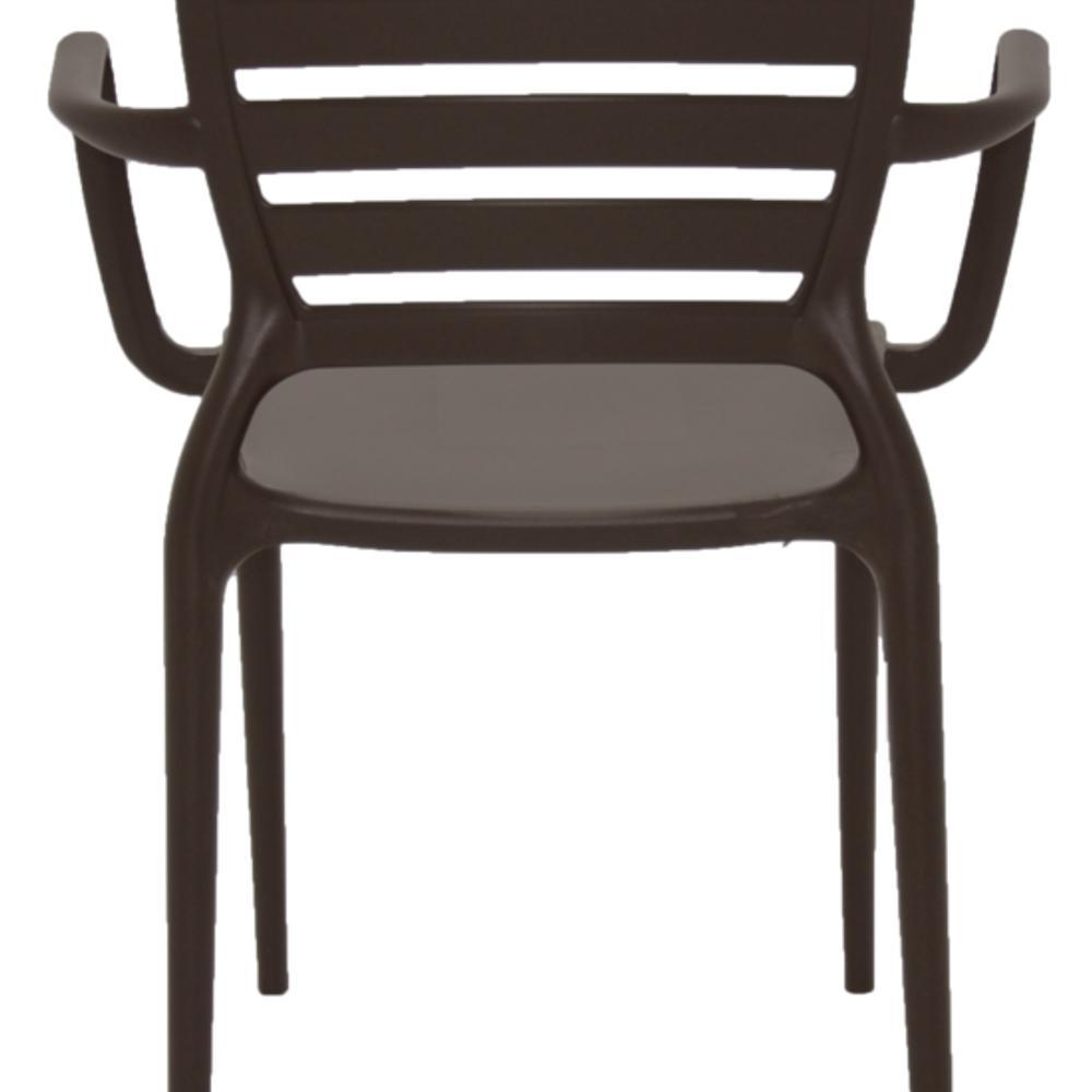 Cadeira Sofia Encosto Vazado com Braço Marrom Tramontina - 3