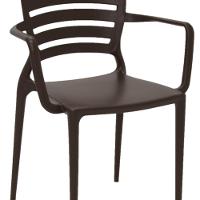 Cadeira Sofia Encosto Vazado com Braço Marrom Tramontina - 14