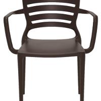 Cadeira Sofia Encosto Vazado com Braço Marrom Tramontina - 16