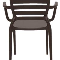 Cadeira Sofia Encosto Vazado com Braço Marrom Tramontina - 5