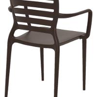 Cadeira Sofia Encosto Vazado com Braço Marrom Tramontina - 9