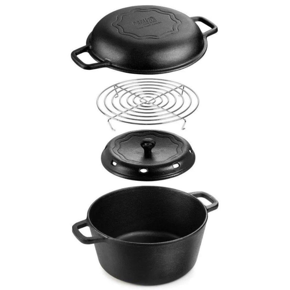 Panela De Defumação 24 Cm 5,7 L Em Ferro Fundido Panela Mineira - 2