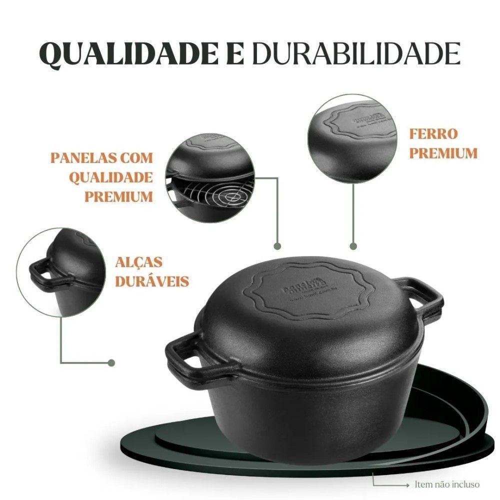 Panela De Defumação 24 Cm 5,7 L Em Ferro Fundido Panela Mineira - 4