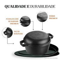 Panela De Defumação 24 Cm 5,7 L Em Ferro Fundido Panela Mineira