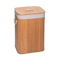 Cesto Para Lavanderia De Bambu Com Tampa 40 X 30 X 57 Cm Lyor - 1