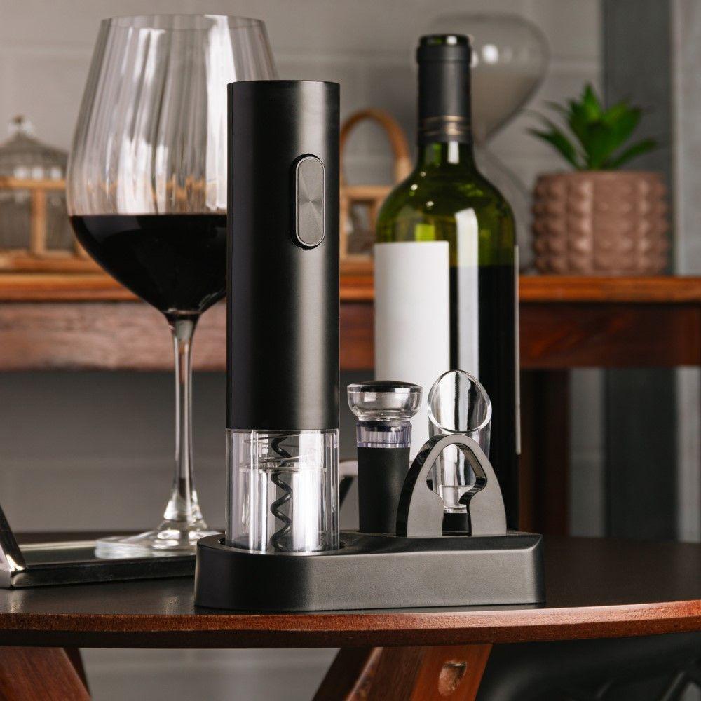 Conjunto 5 Peças Para Vinho De Plástico Preto Wolff - 9
