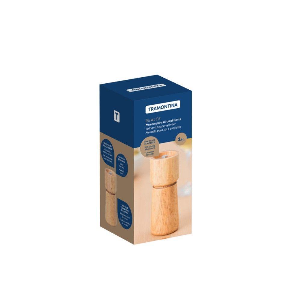 Moedor De Sal E Pimenta Realce Madeira Seringueira 13 Cm Tramontina 61657-110 - 2