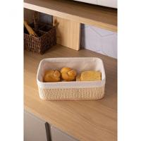 Conjunto 3 Cestos Retangulares De Bambu Com Forro Em Tecido Cozy Lyor - 5