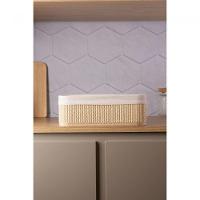 Conjunto 3 Cestos Retangulares De Bambu Com Forro Em Tecido Cozy Lyor - 6