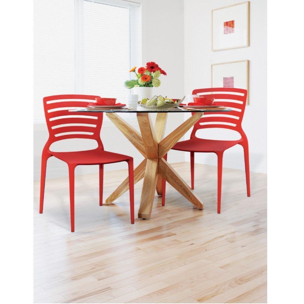 Cadeira Sofia Vermelha Tramontina Encosto Vazado Horizontal - 3