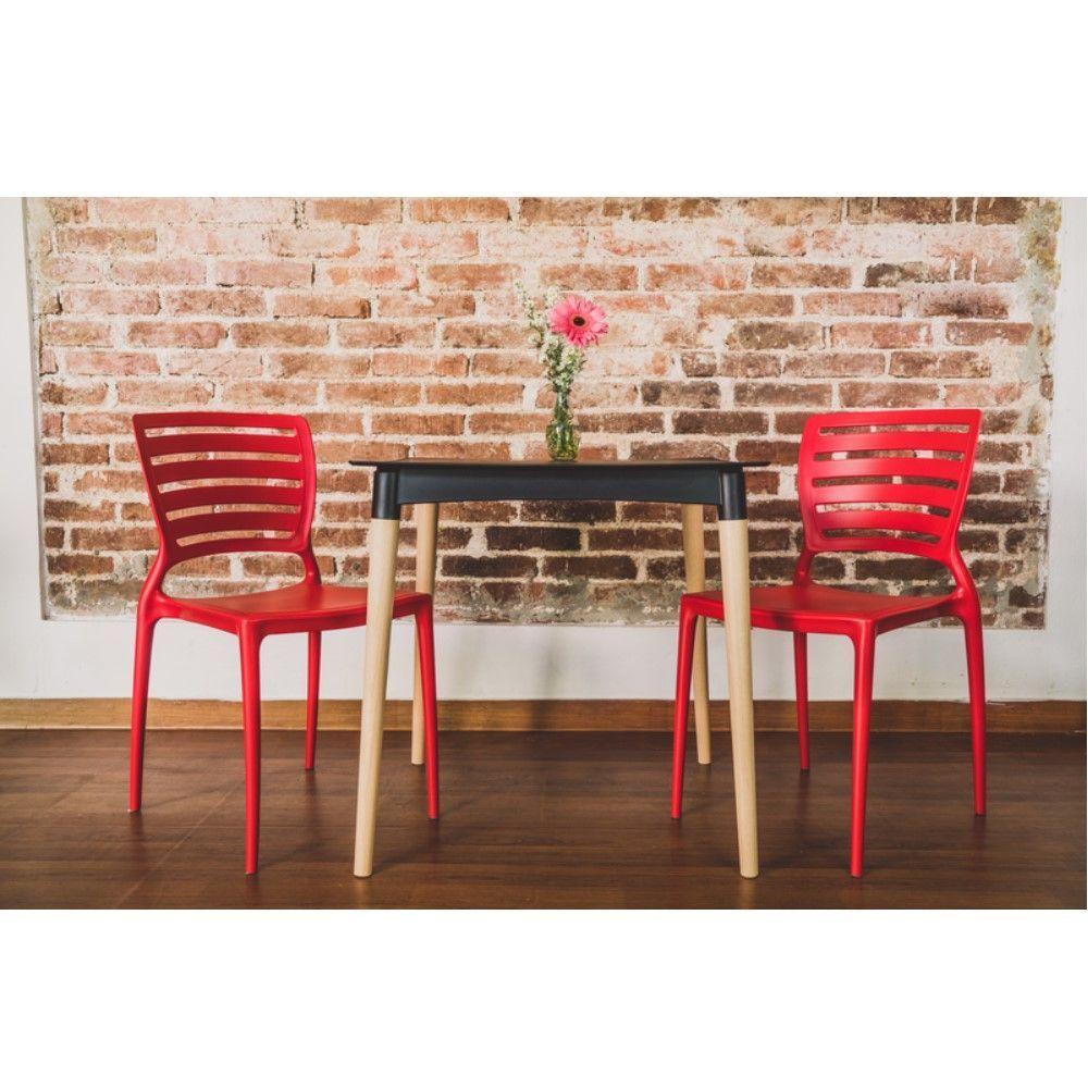 Cadeira Sofia Vermelha Tramontina Encosto Vazado Horizontal - 4