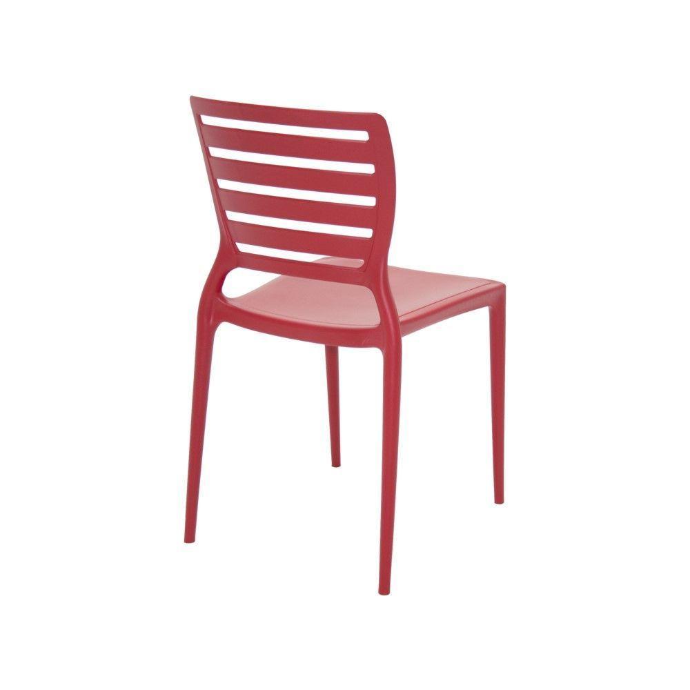 Cadeira Sofia Vermelha Tramontina Encosto Vazado Horizontal - 7