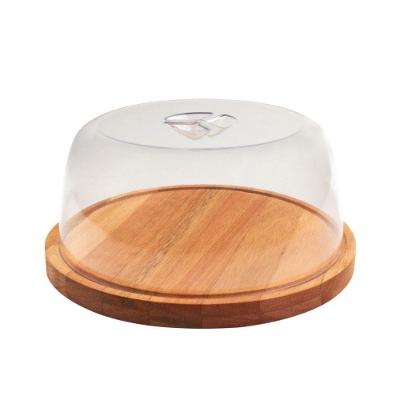 Queijeira Essence em Madeira com Tampa em Acrílico Transparente para Mesa Domama