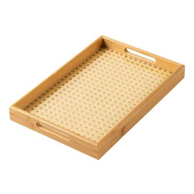 Bandeja De Bambu Com Fundo Em Treliça 48 X 35 X 5 Cm Wolff