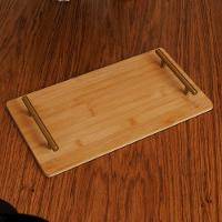 Bandeja De Bambu Com Alça De Metal Dourada 39 X 21 Cm Seattle Wolff - 3