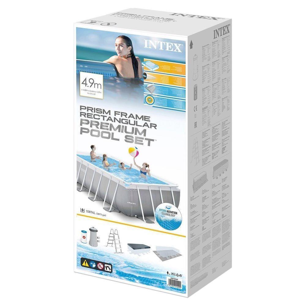 Piscina Estrutural Retangular 10.874 Litros Completa - Intex - 5