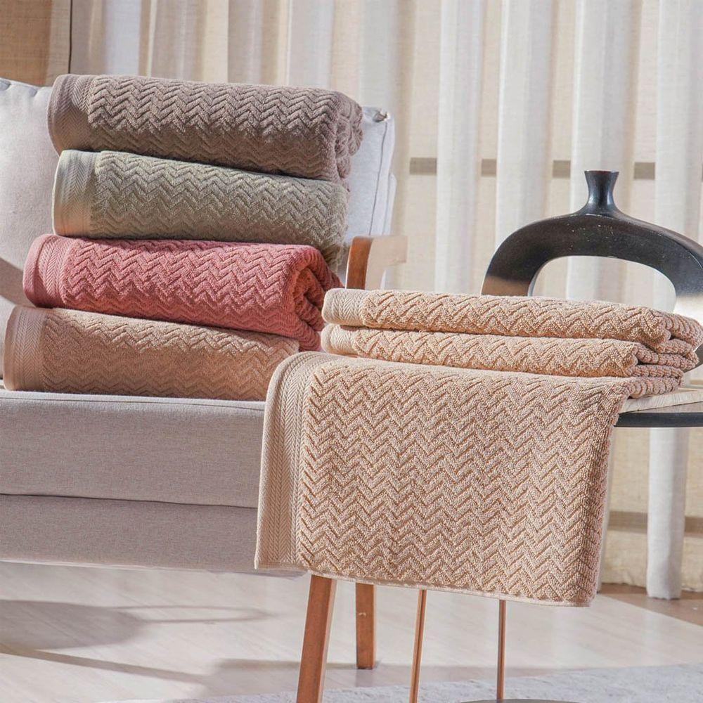 Toalha De Rosto Dubai 100% Algodão 450g-m² 50x80cm Tessi Bege - 4