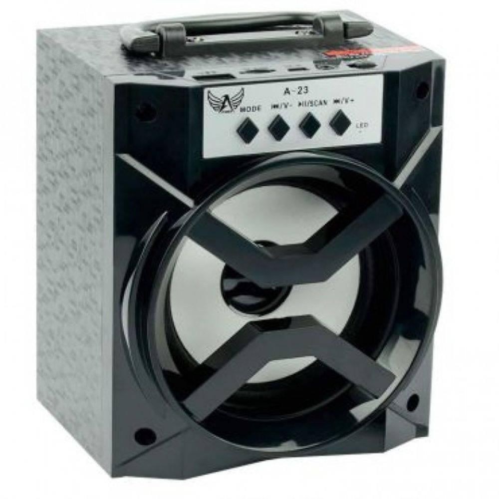 Caixa Som Bluetooth Portátil Rádio Fm Usb Mic Sd 8w Auxiliar - Preto - 3