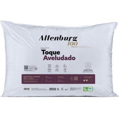 Travesseiro Toque Aveludado Suporte Médio 48x68cm Altenburg Branco