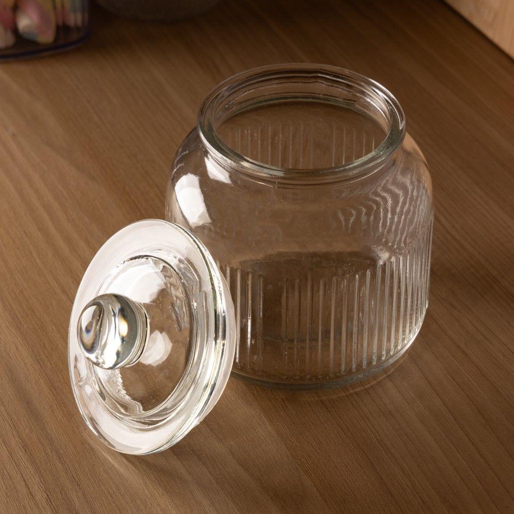 Conjunto De 2 Potes Herméticos De Vidro Canelado 900 Ml Essência Lyor - 5