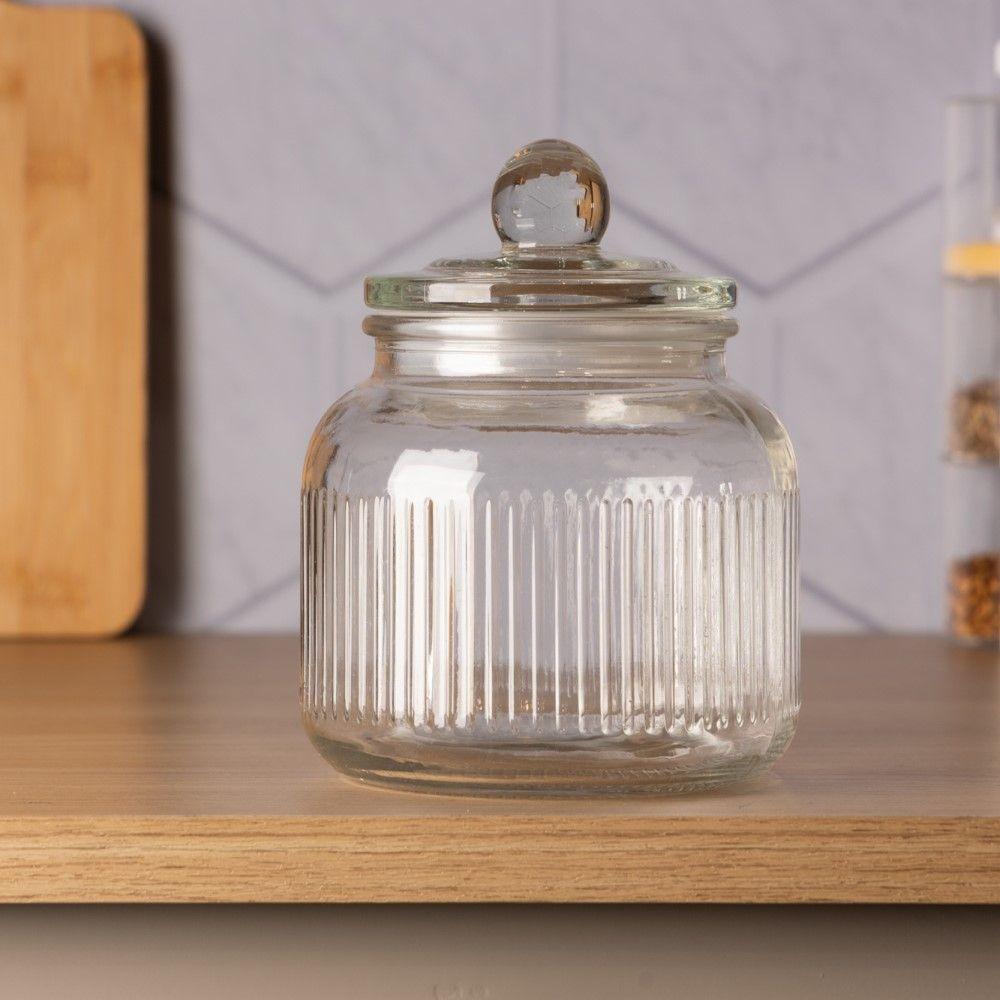 Conjunto De 2 Potes Herméticos De Vidro Canelado 900 Ml Essência Lyor - 6