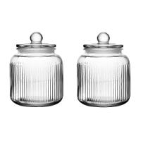 Conjunto De 2 Potes Herméticos De Vidro Canelado 900 Ml Essência Lyor - 1