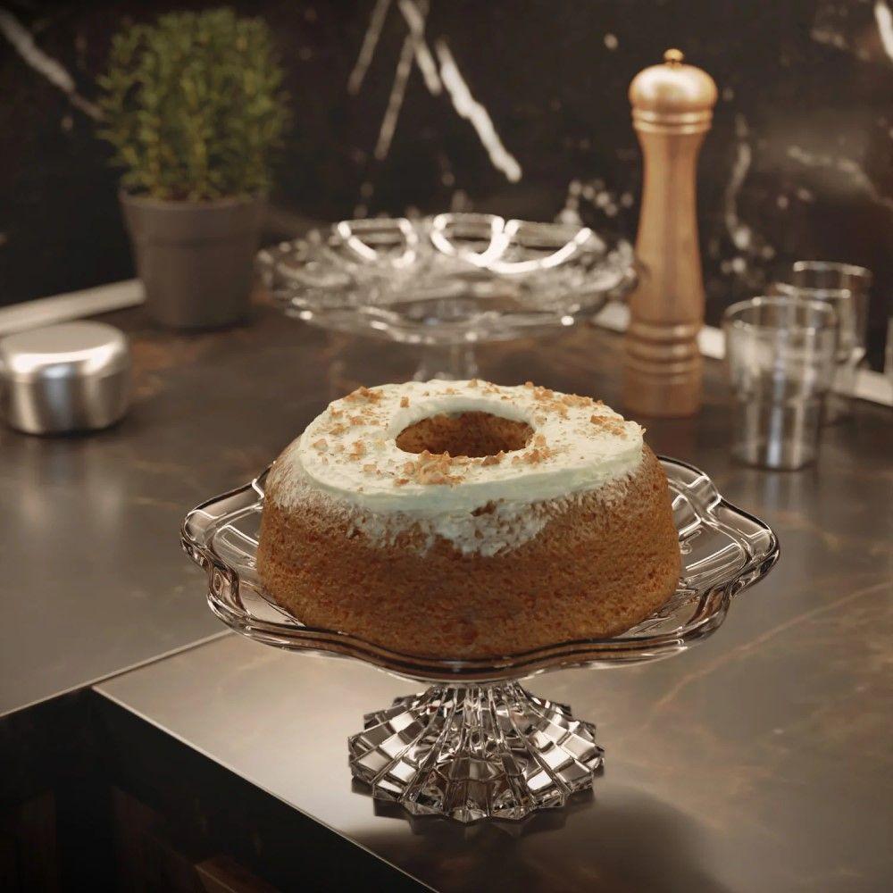 Prato Para Bolo 27 Cm De Cristal Com Pé New Butterfly Lyor - 4