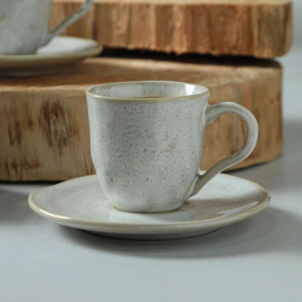 Conjunto De Xícara De Cafezinho Com Pires 06 Peças Orgânico Latte Porto Brasil - 3