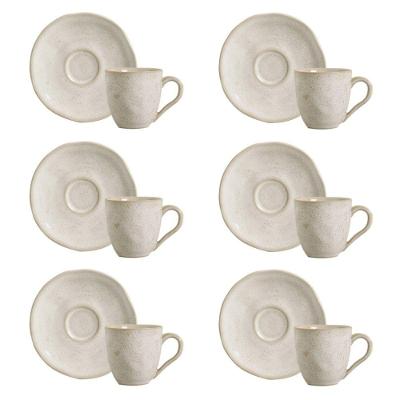 Conjunto De Xícara De Cafezinho Com Pires 06 Peças Orgânico Latte Porto Brasil