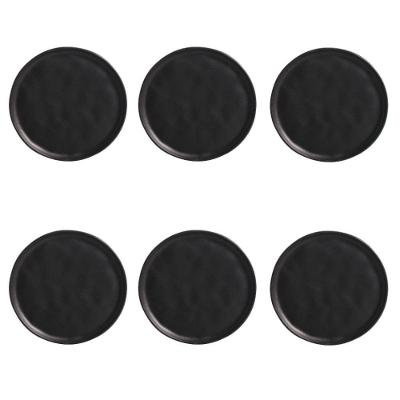 Conjunto de Pratos de Sobremesa Bio Preto Matte 6 Peças Cerâmica Stoneware Porto Brasil