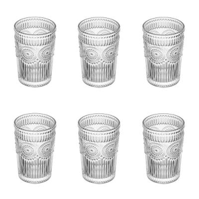 Conjunto de Copos de Vidro Mandala para Água 6 Peças 380ML Transparente Wolff