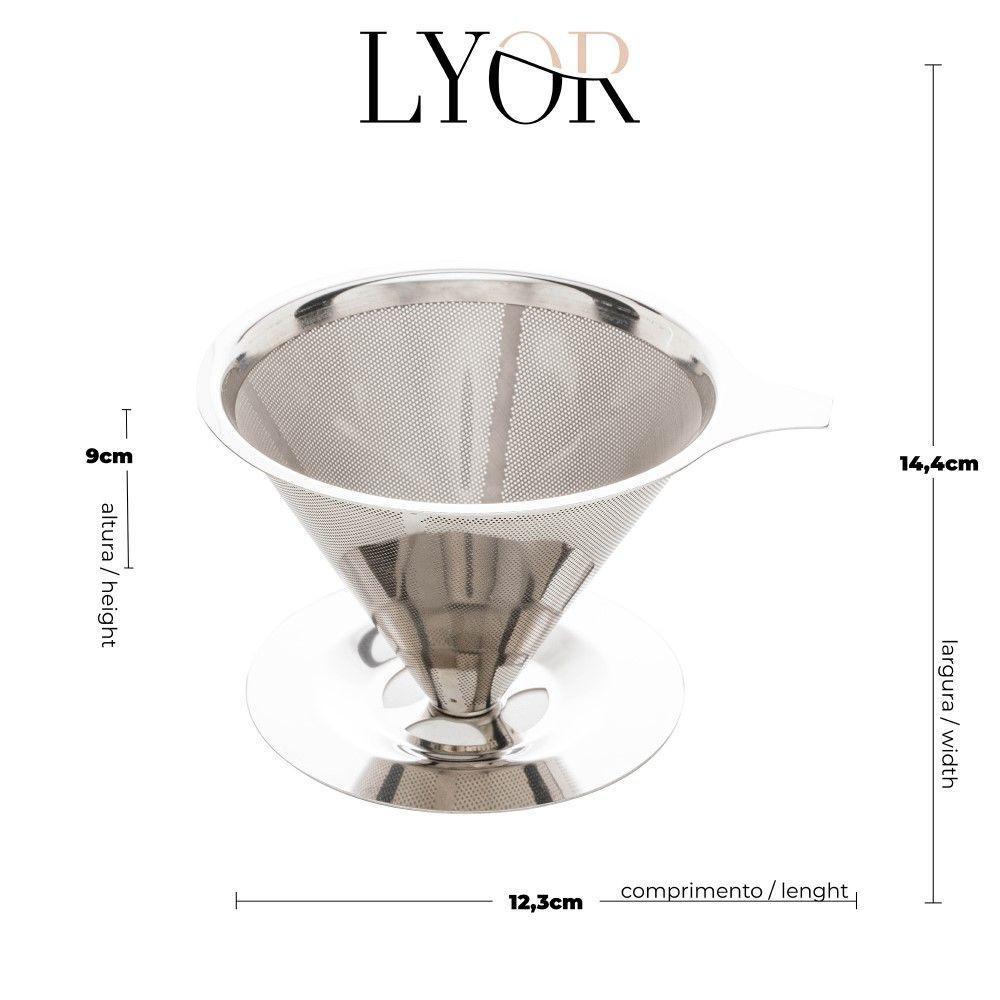 Filtro Para Café De Aço Inox N°102 14,5 X 9 Cm Lyor - 3