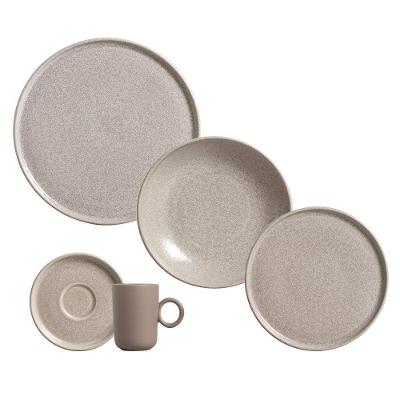 Aparelho de Jantar Basic Sandy 20 Peças Cerâmica Liso Bege Porto Brasil