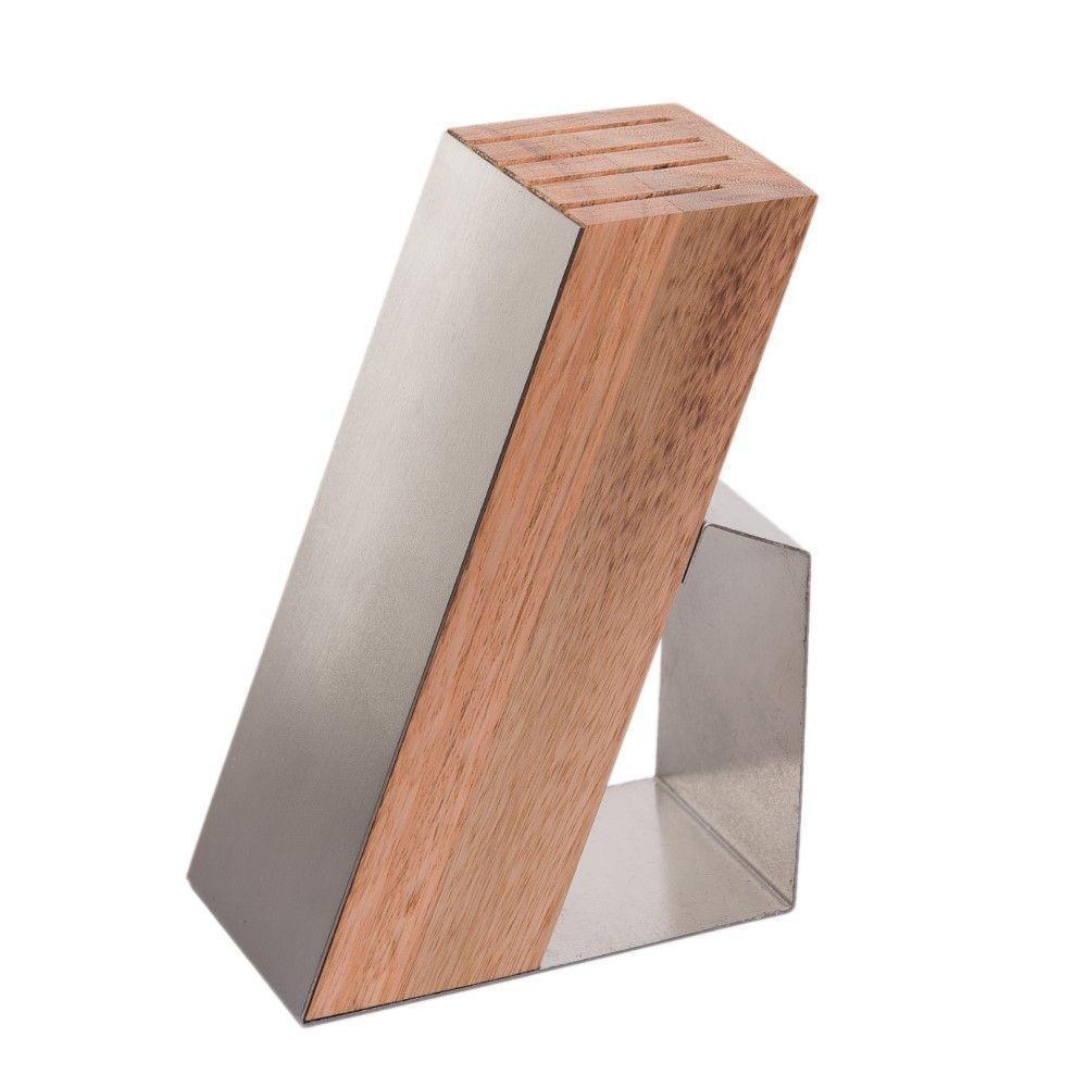 Cepo De Madeira Com Inox Para Facas Universal Kort Domama - 1