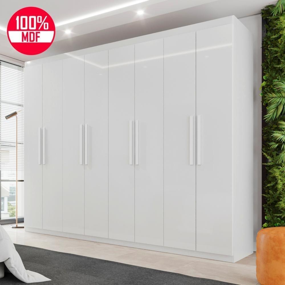 Guarda-roupa Casal 100% Mdf 8 Portas E 4 Gavetas Herrera Branco - 2