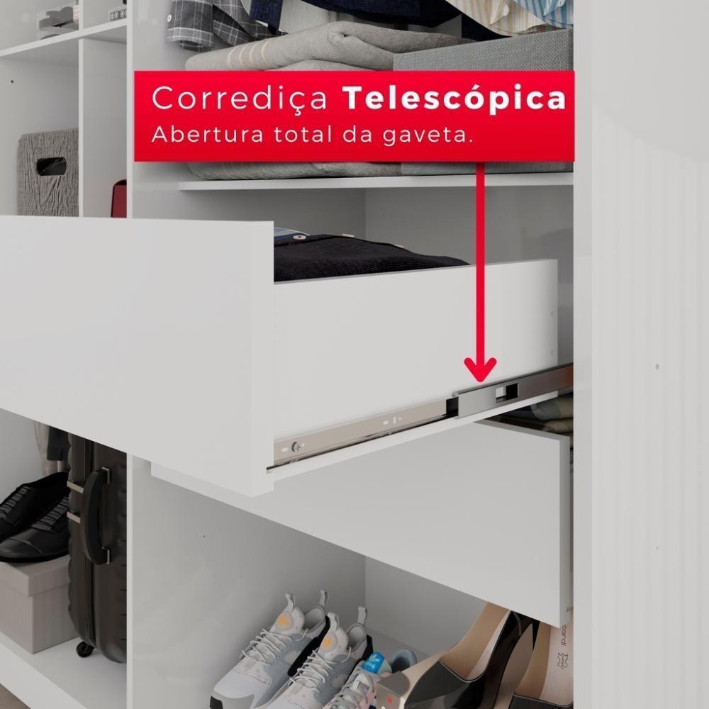Guarda-roupa Casal 100% Mdf 8 Portas E 4 Gavetas Herrera Branco - 6